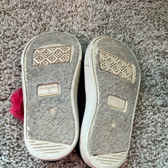 Toddler Girl mary jane shoes Black Dress Shoes with Pink Floral Detail size 5 - Picture 5 of 5